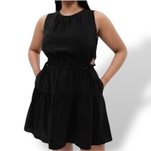 GAP Side Cutout Tie Dress Size XXL NWT Black
